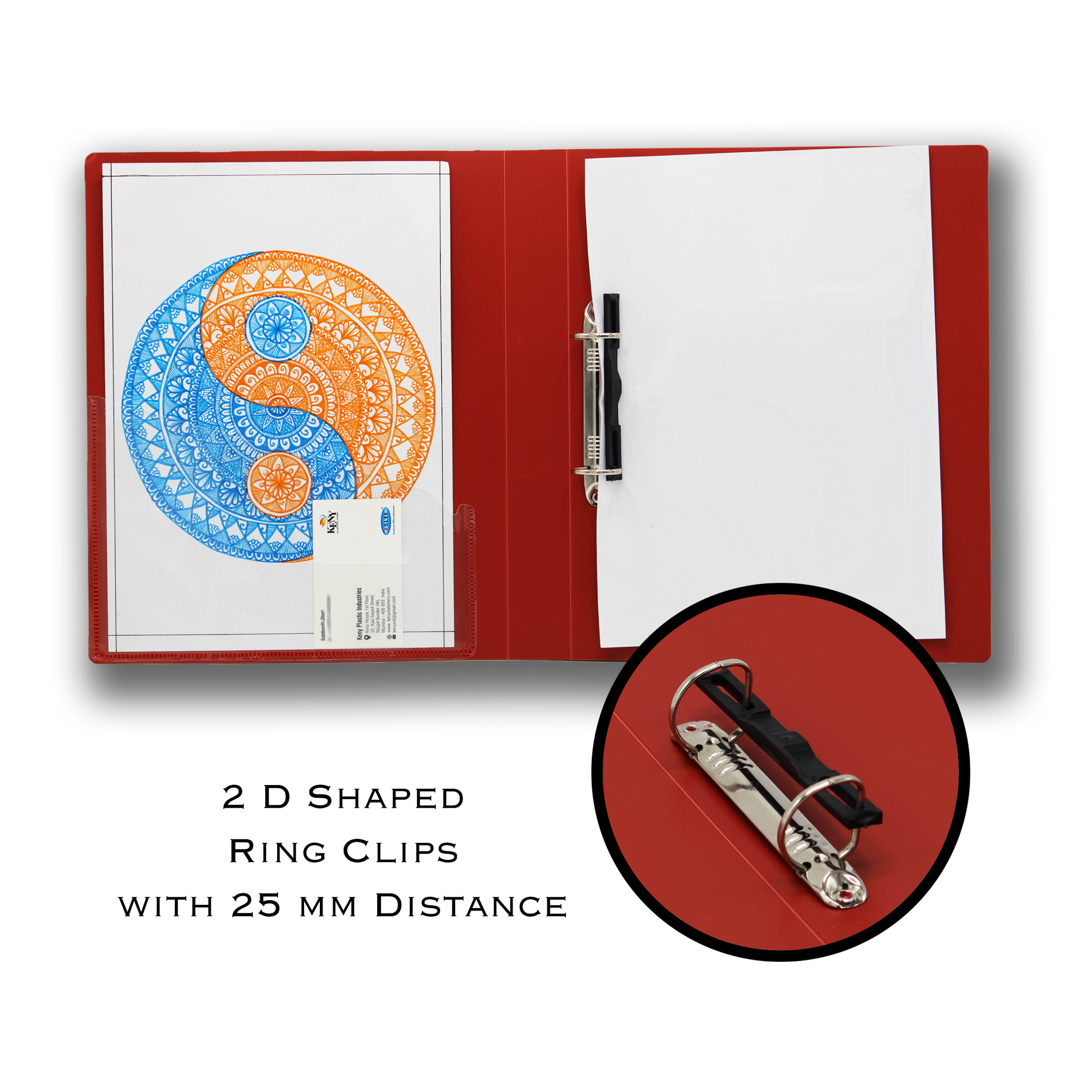 Keny Ring Binder File | 2D 25 mm Clip | Thin File | A4 Size