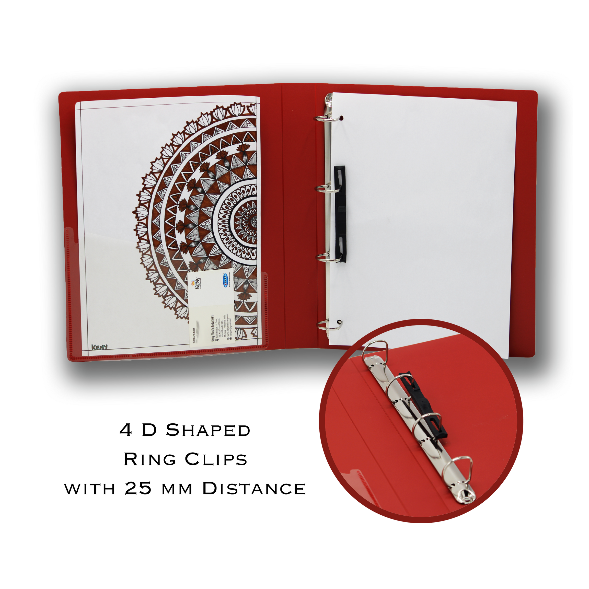 Keny Ring Binder File | 4D 25 mm Clip | Thin File | A4 Size