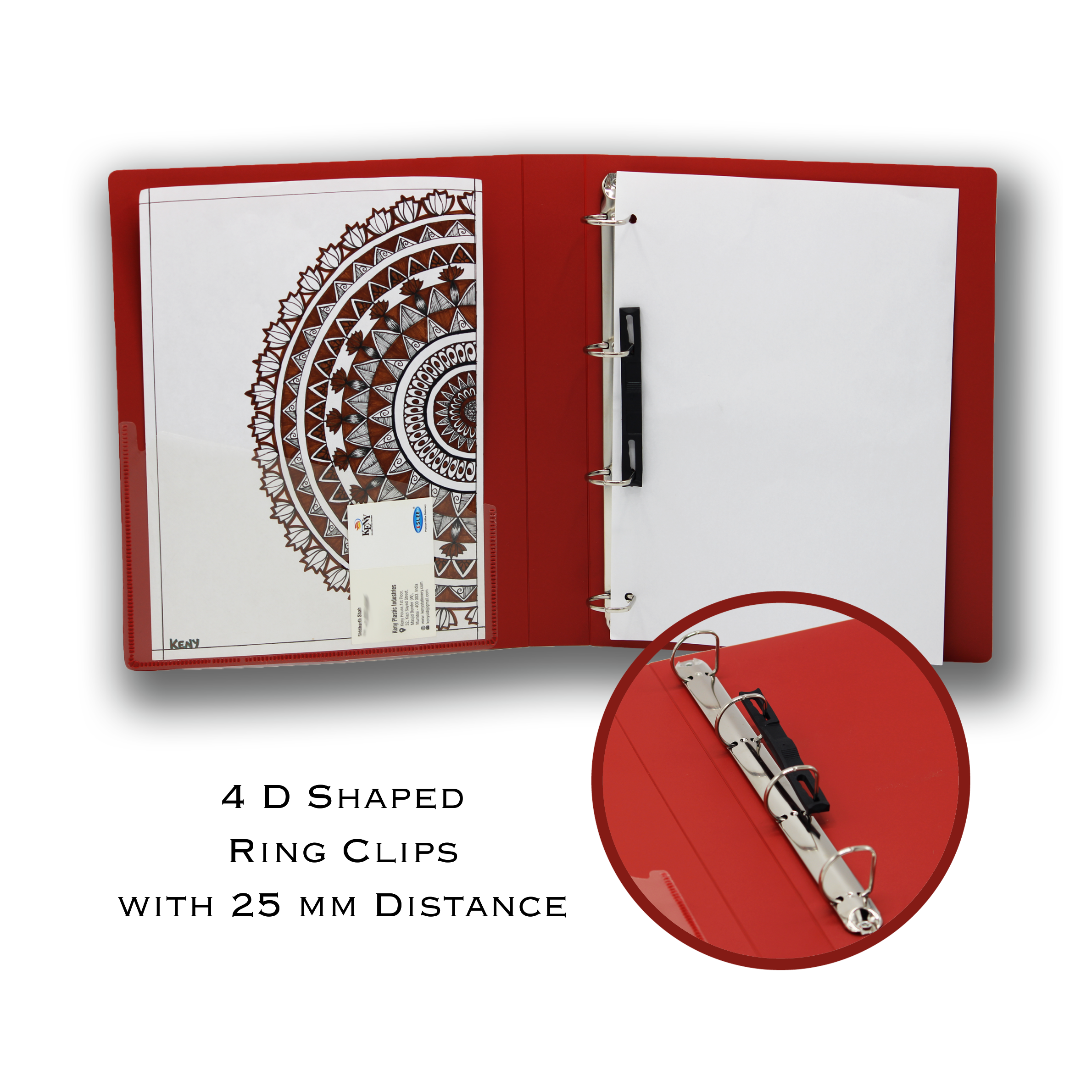 Keny Ring Binder File | 4D 25 mm Clip | Thin File | A4 Size