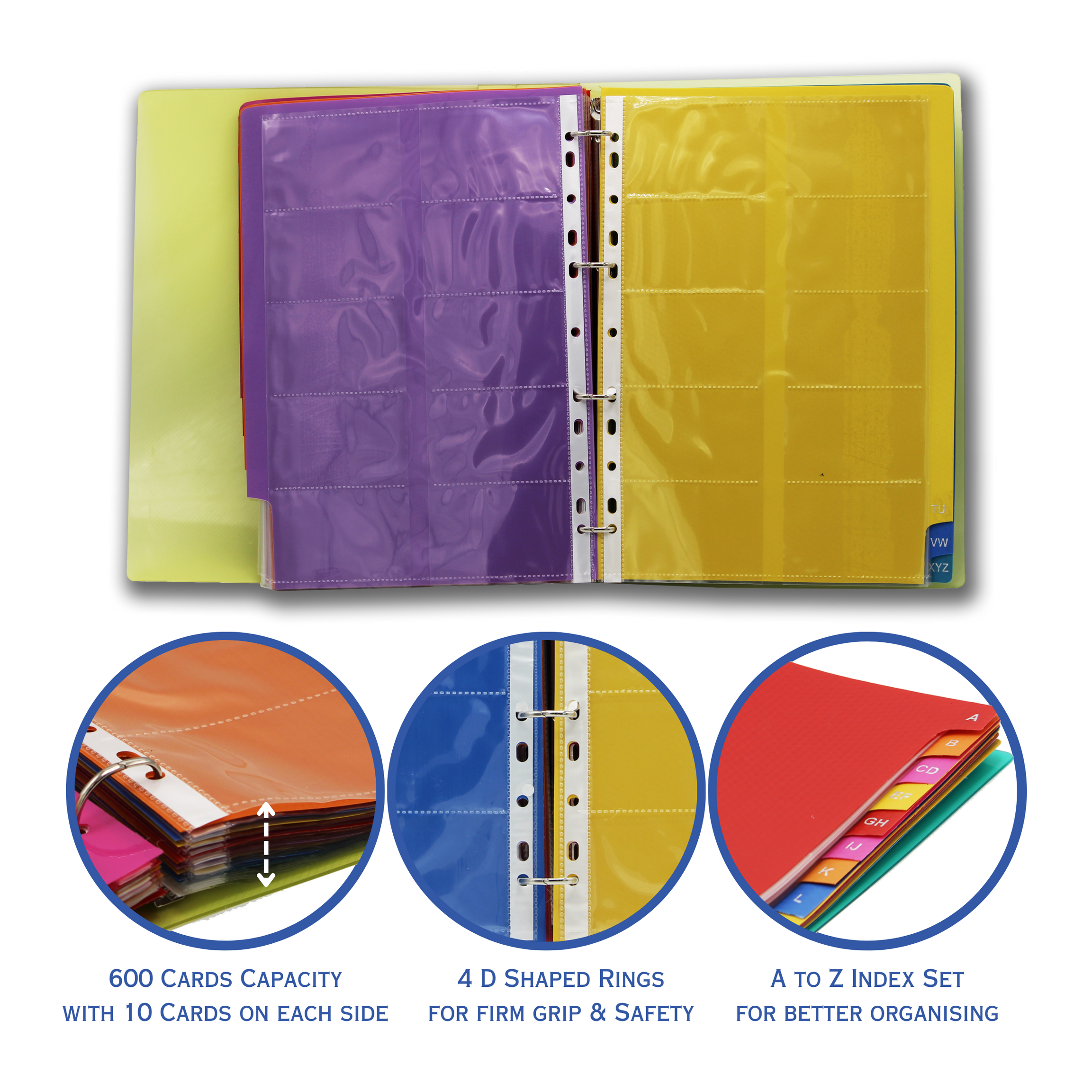 Keny Business Card Folder | 10 Card Slots | 800 Pockets With Index Set