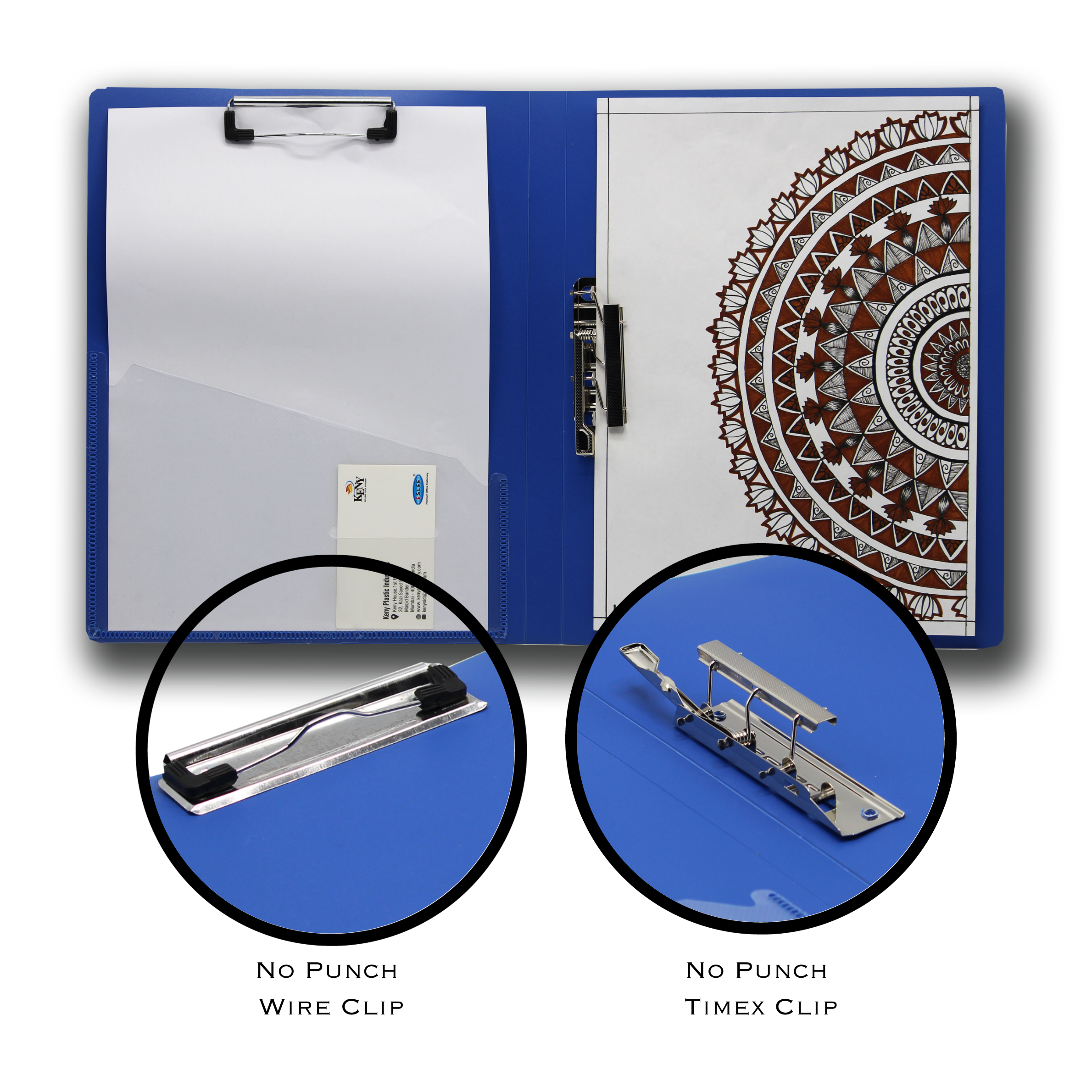 Keny Double Clip File | With Timex & Wire Clip | A4 Size