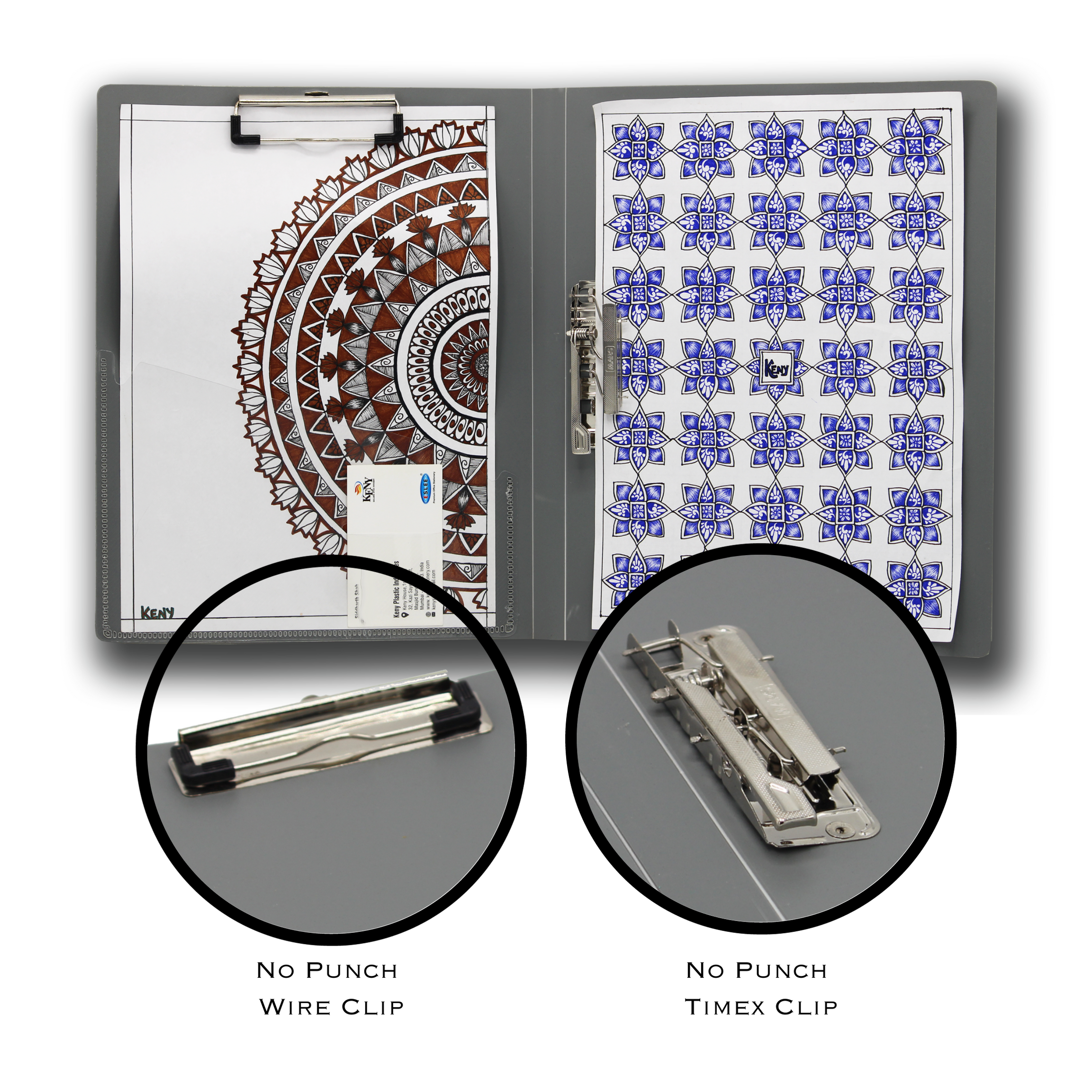 Keny Double Clip File | With Timex & Wire Clip | FC Size