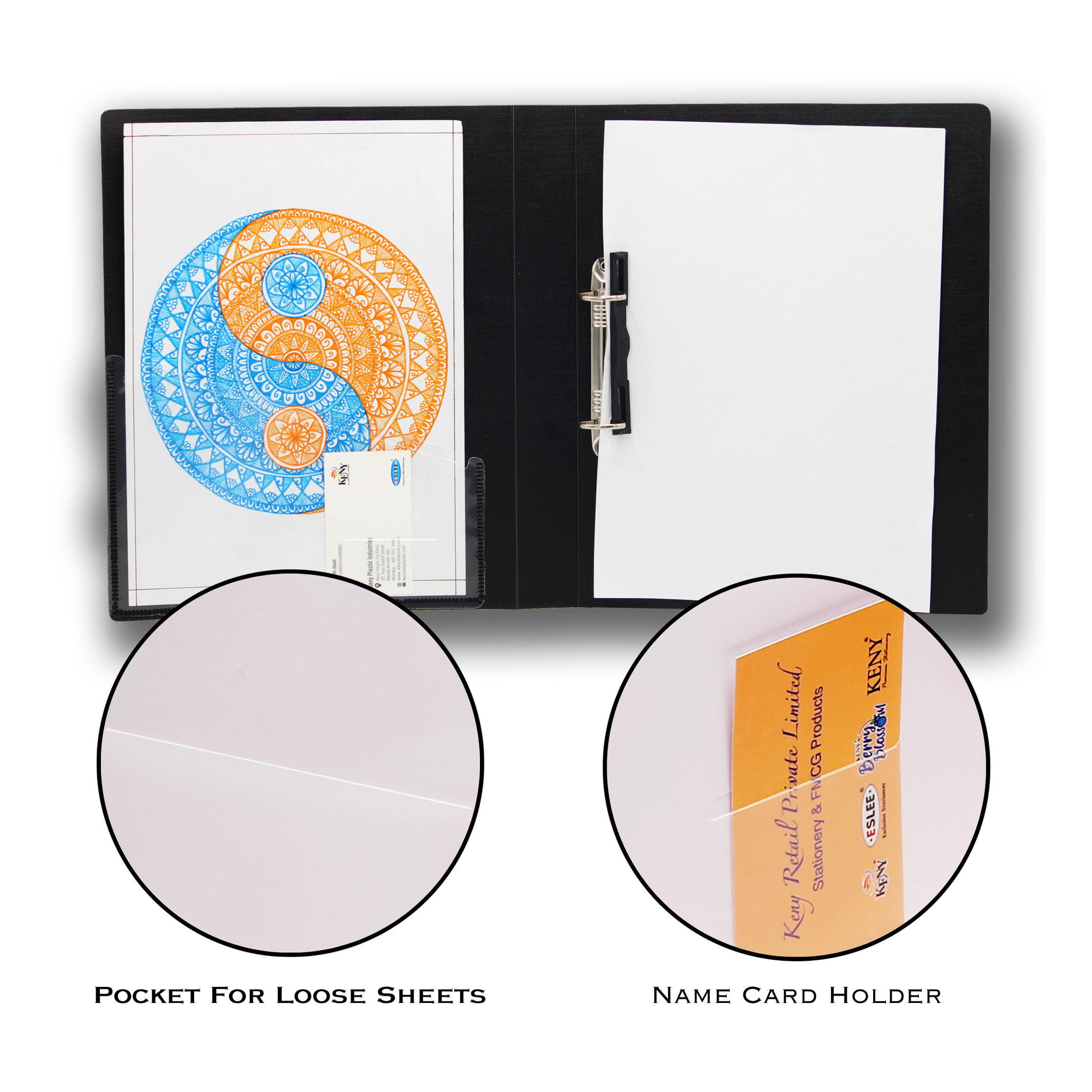 Keny Ring Binder File | 2D 25 mm Clip | Thin File | A4 Size