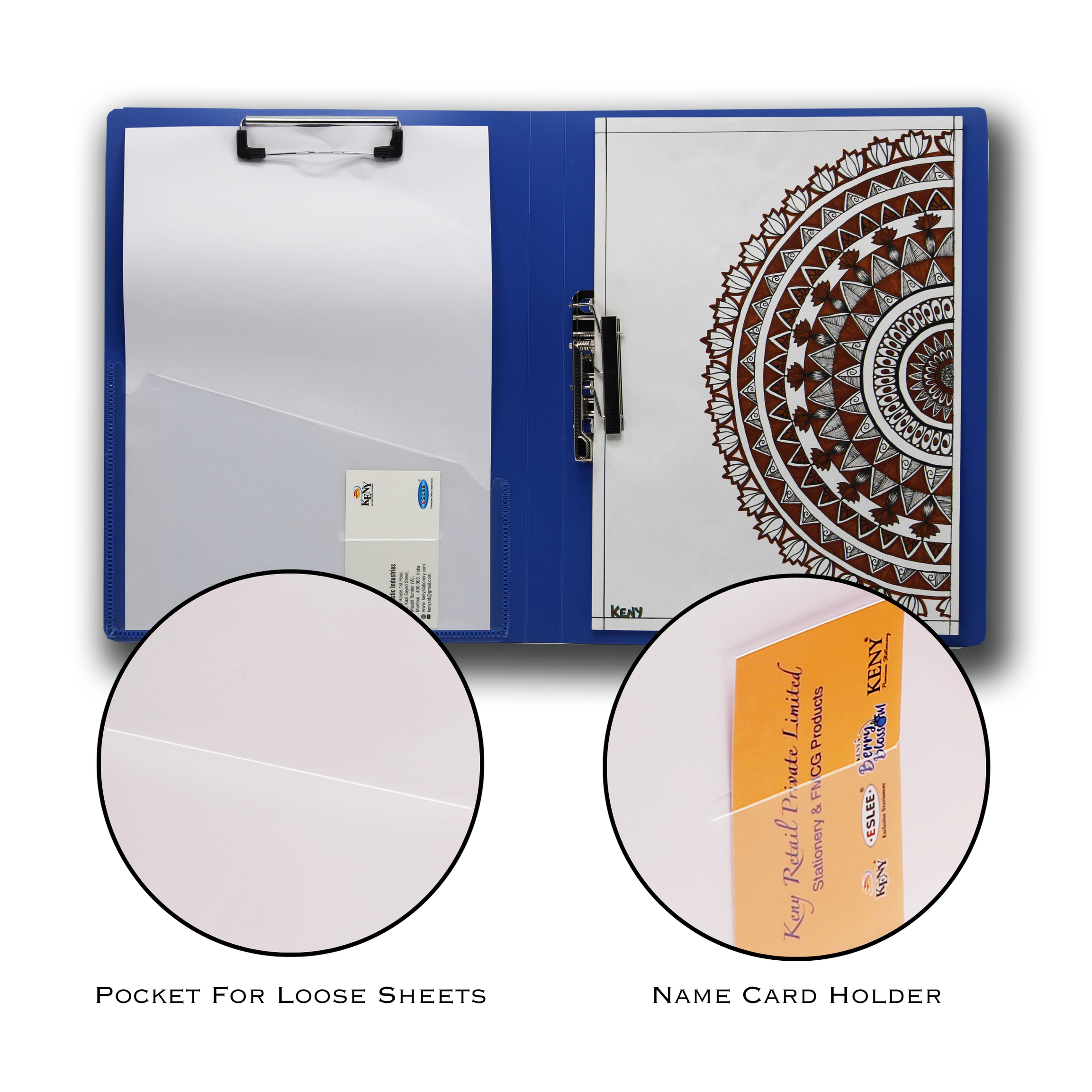 Keny Double Clip File | With Timex & Wire Clip | A4 Size