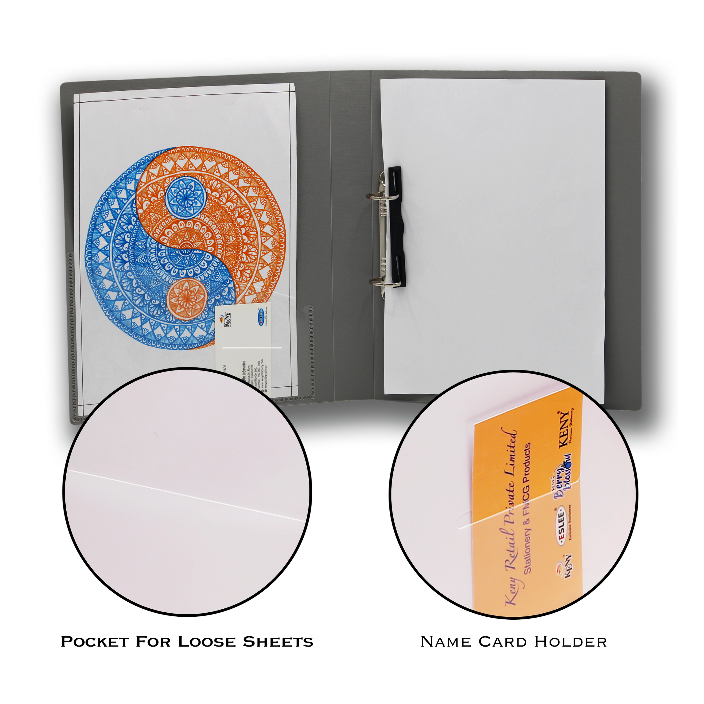 Keny Ring Binder File | 2D 25 mm Clip | Thin File | FC Size