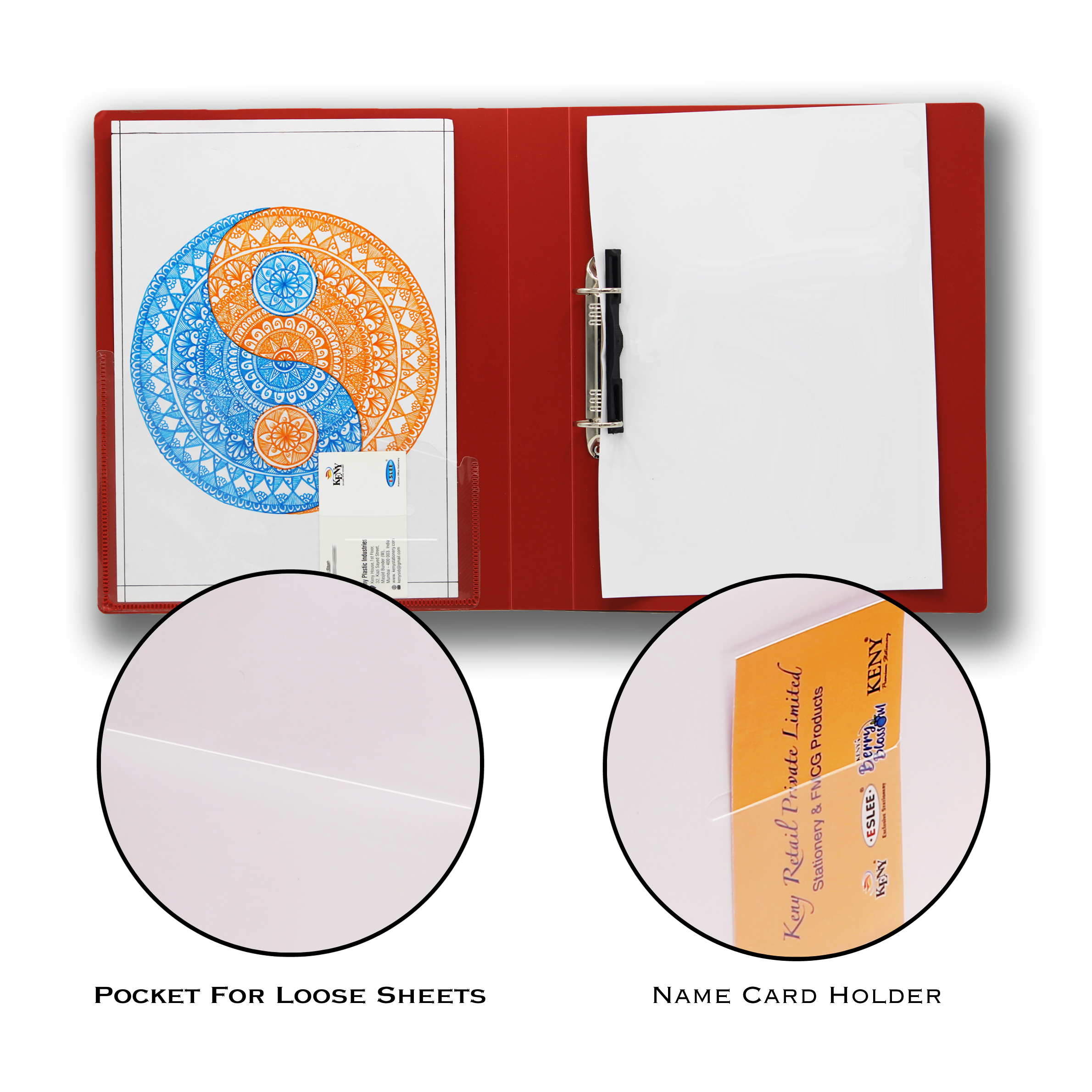 Keny Ring Binder File | 2D 25 mm Clip | Thin File | A4 Size