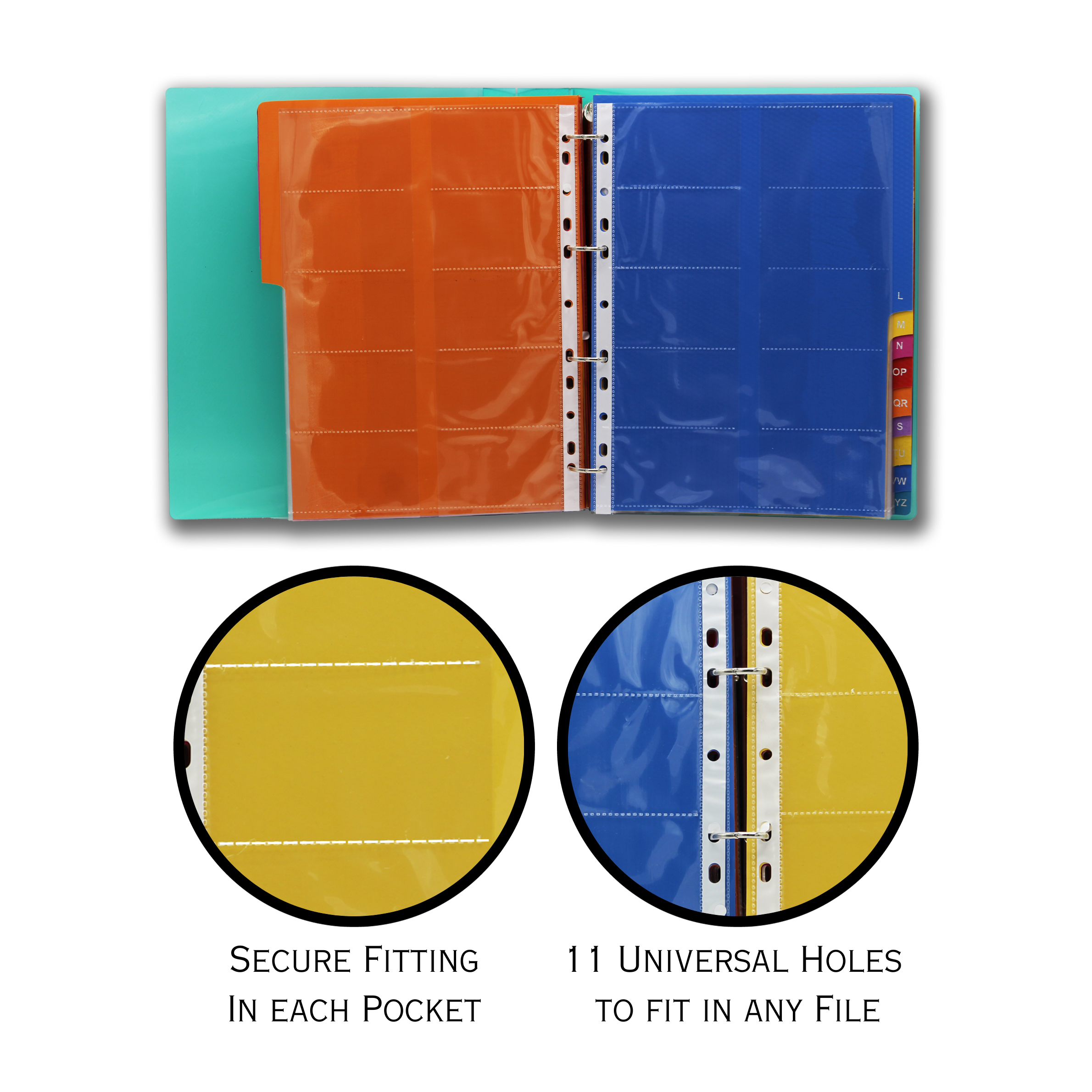 Keny Business Card Folder | 10 Card Slots | 800 Pockets With Index Set