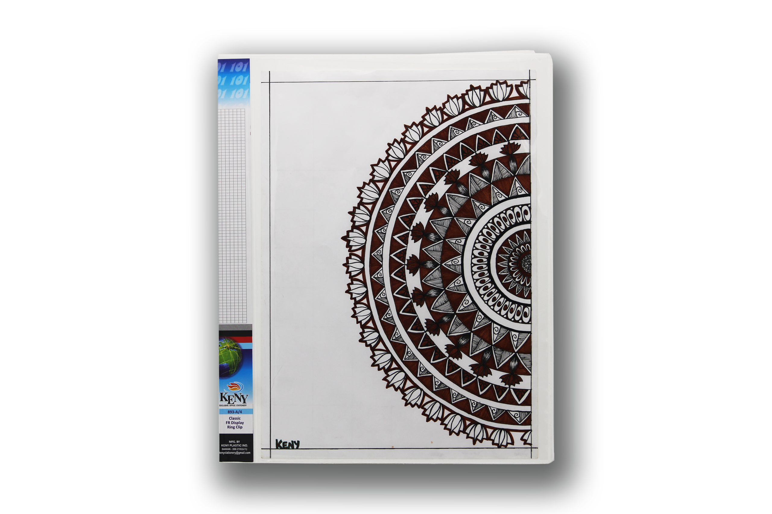 Keny Front View Pocket Ring Binder File | 2D 25 mm Clip |  A4 Size