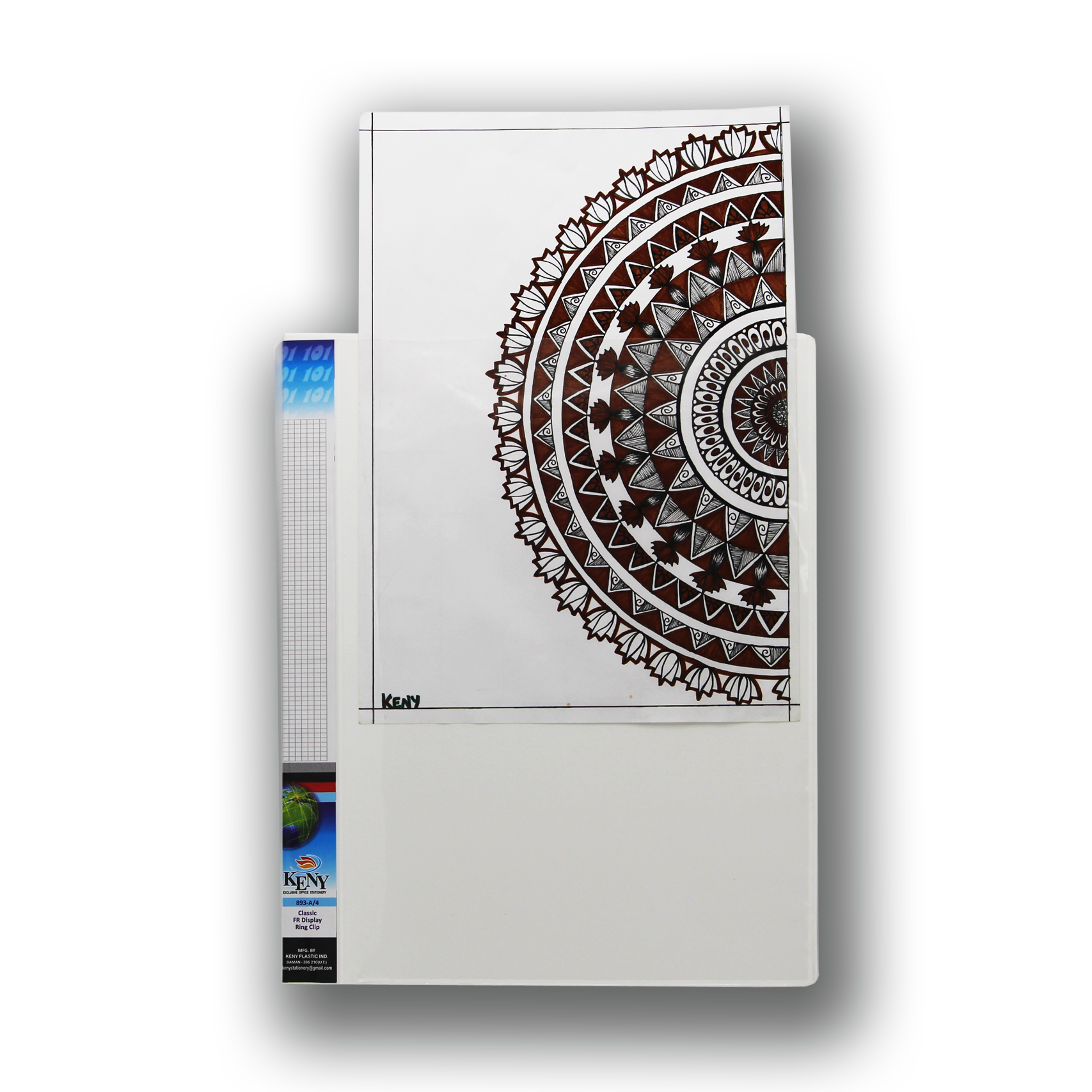 Keny Front View Pocket Ring Binder File | 2D 25 mm Clip |  A4 Size