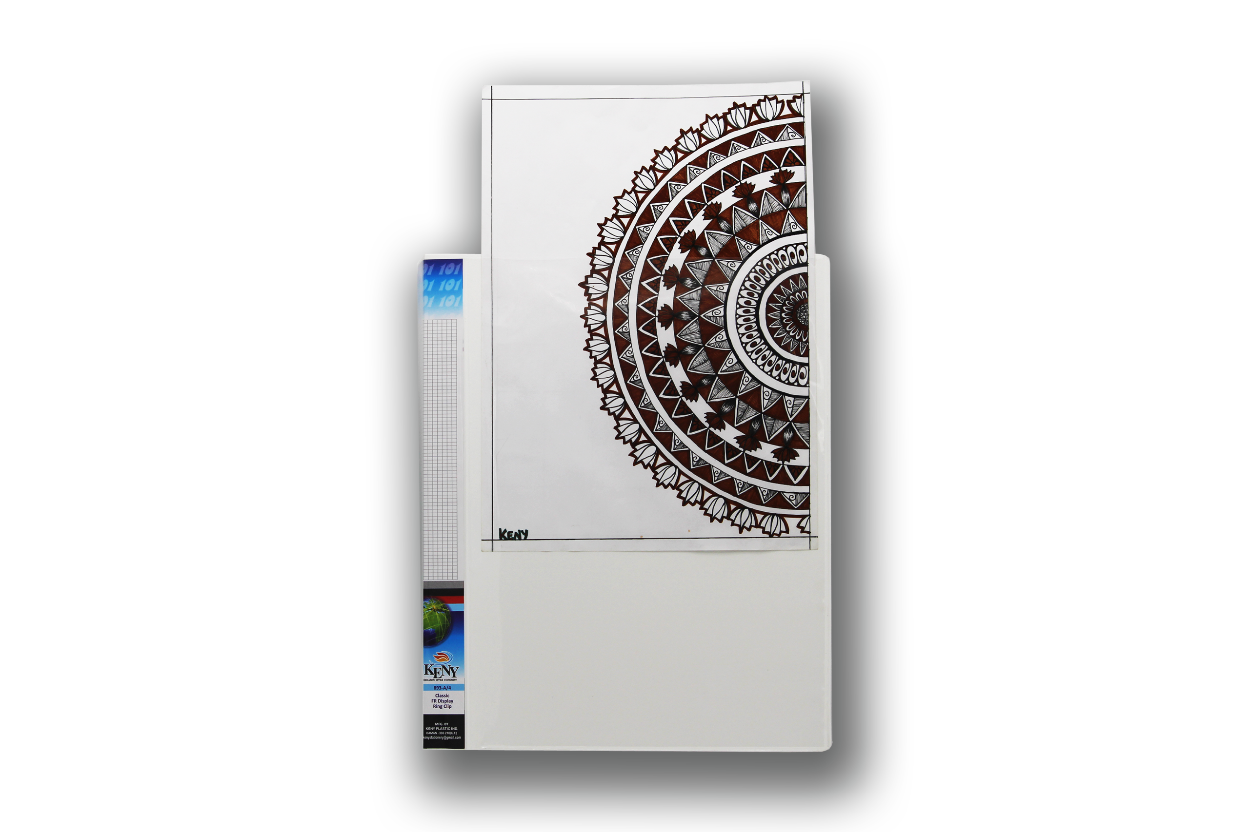 Keny Front View Pocket Ring Binder File | 2D 25 mm Clip |  A4 Size